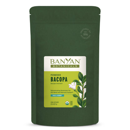 1/2 lb: 1/2 lb Bacopa powder green pouch on white background