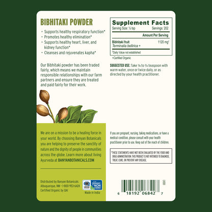 Bibhitaki powder Supplement Facts