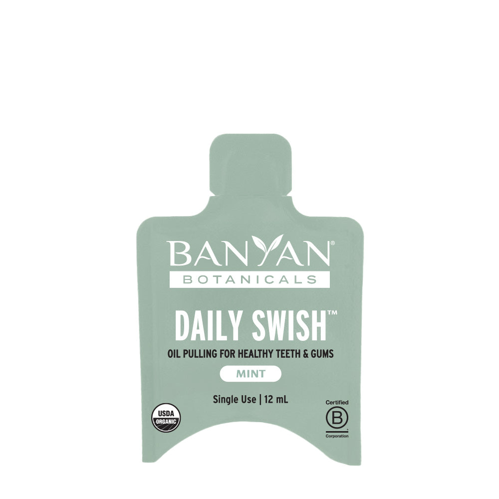 Single use: Mint Daily Swish single use pouch on white background