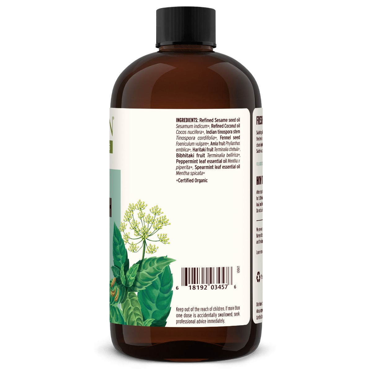 24 fl oz: Daily Swish Oil Pulling Mint Label Image