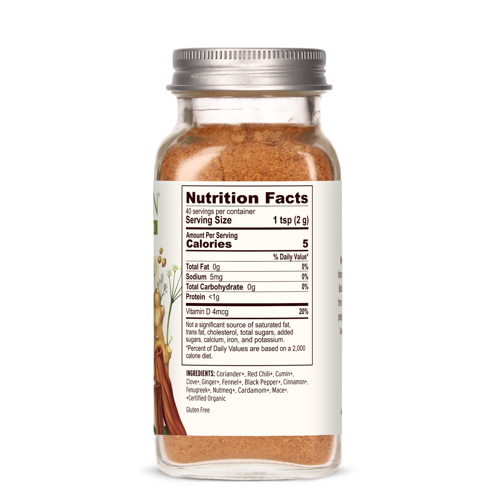 Garam Masala Spice Jar Nutrition Facts
