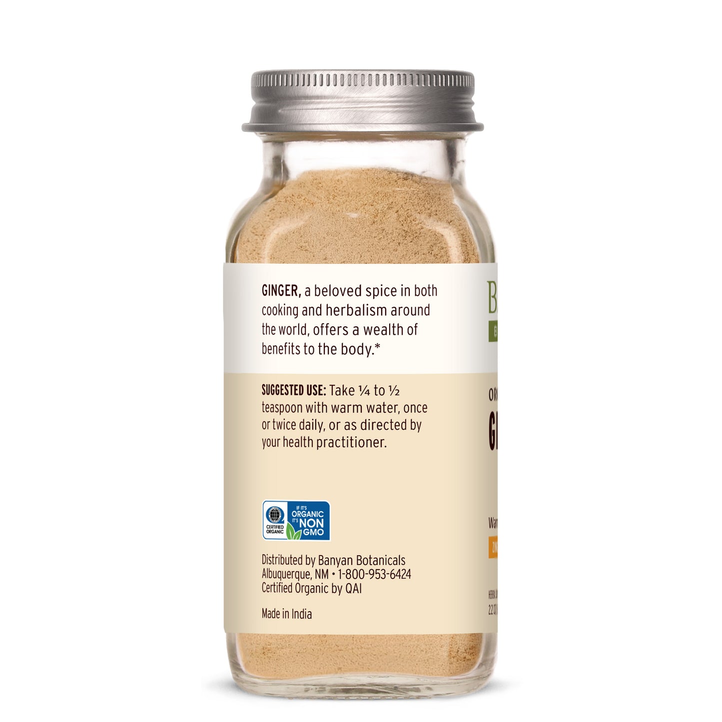 Spice Jar: side of jar showing suggested use