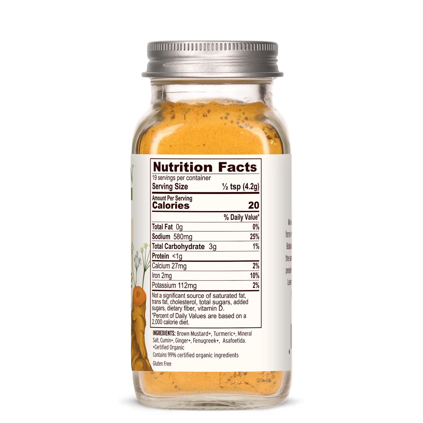 Spice Jar: spice jar showing nutrition facts panel