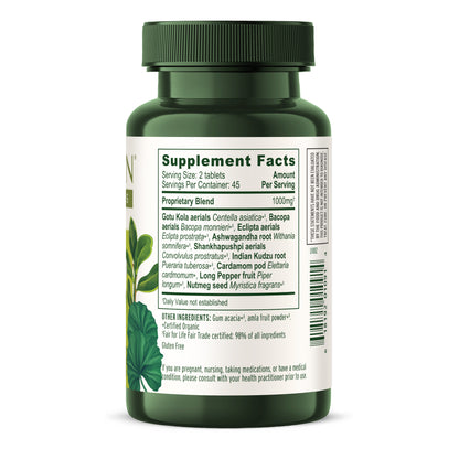 Mental Clarity Tablet Bottle Supplement Facts