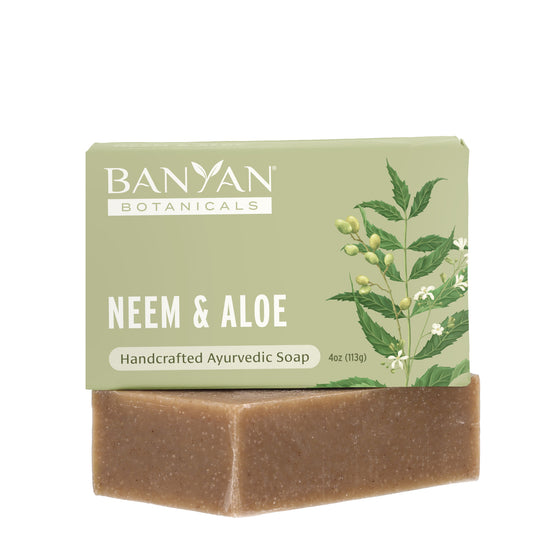 Neem and Aloe soap box on top of bar