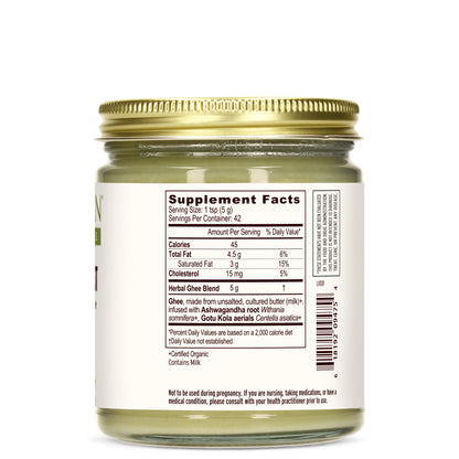 Ashwagandha Brahmi Brain Boost Herbal Ghee Supplement Facts