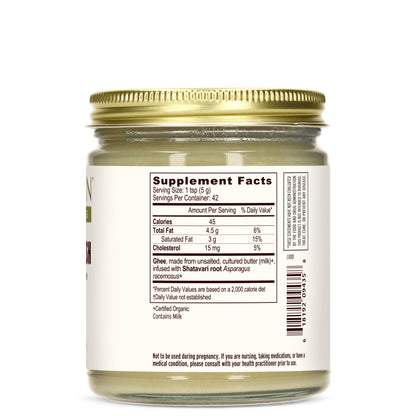 Vital Nourish Shatavari Ghee Supplement Facts