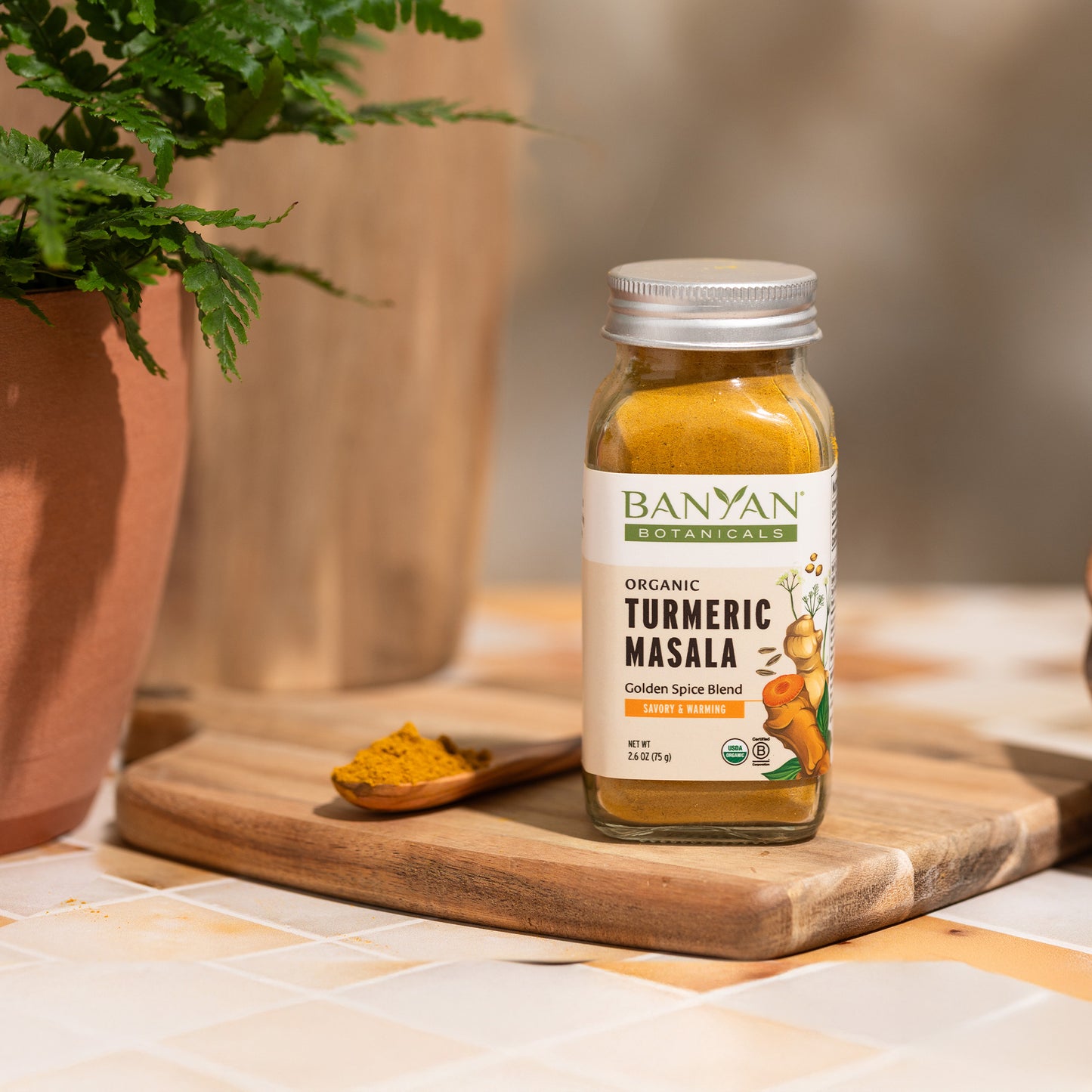 Turmeric Masala Spice Blend in kitchen